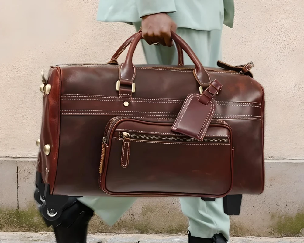 carry on bag leather