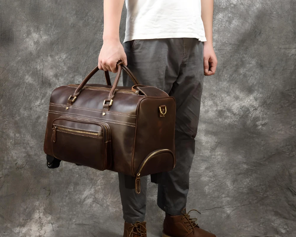 carry on bag leather